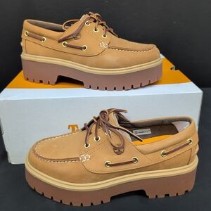 Timberland Stone Street Platform Boat Shoes Women's US 10 Wheat
